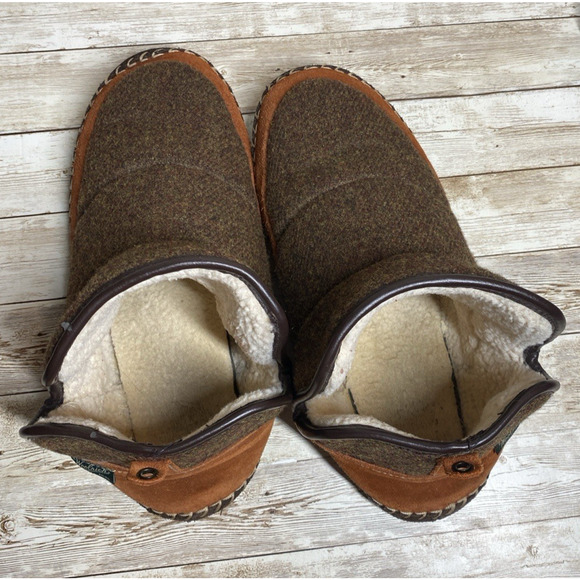 Woolrich Slippers Womens 12 Brown Wool Suede Glamper Slip On Ankle - Picture 6 of 10